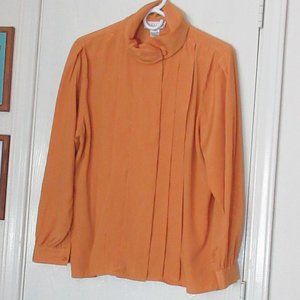 ALYSSA CARR Classic Gold Long Sleeve Blouse Size 12